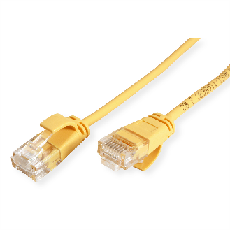 ROLINE Cordon Data Center UTP Cat.6A (Classe EA), LSOH, slim, jaune, 1 m-Lire la description