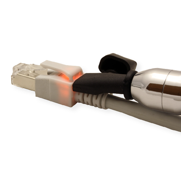 EasyLan DualBoot LED Patchkabel RJ45 S/FTP Kat.6 (Class E), mit saCon Stecker, LSOH, grau, 0,5 m-Beschreibung lesen