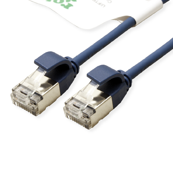 ROLINE GREEN Cordon DataCenter U/FTP Cat.6A (Classe EA), LSOH, slim, bleu, 0,3 m-Leggi tutto