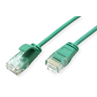 ROLINE Cordon Data Center UTP Cat.6A (Classe EA), LSOH, slim, vert, 1 m-Lire la description
