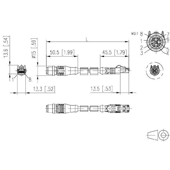 METZ CONNECT Câble Ethernet industriel M12-RJ45, codage X, noir, 1 m-Lire la description