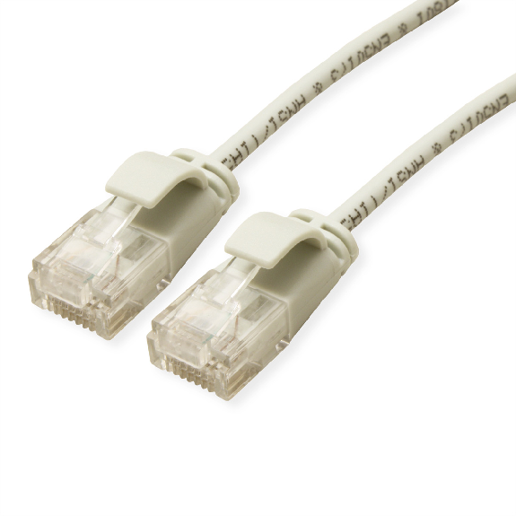 ROLINE GREEN Cordon Data Center UTP Cat.6A (Classe EA), LSOH, slim, gris, 1 m-Lire la description
