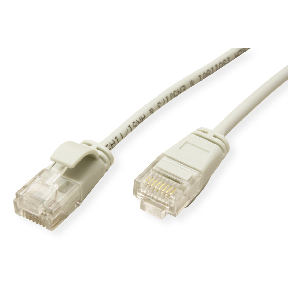 ROLINE GREEN Cordon Data Center UTP Cat.6A (Classe EA), LSOH, slim, gris, 1 m-Lire la description