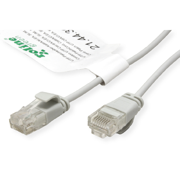ROLINE GREEN Cordon Data Center UTP Cat.6A (Classe EA), LSOH, slim, gris, 1 m-Lire la description