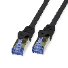 Câble Ethernet LSOH Cat.6A (Classe EA) S/FTP (PiMF) solide blindé de 30m, noir et armé pour l'extérieur