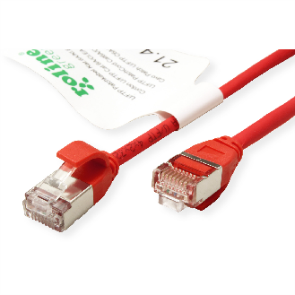 ROLINE GREEN Cordon DataCenter U/FTP Cat.6A (Classe EA), LSOH, slim, rouge, 5 m-Lire la description