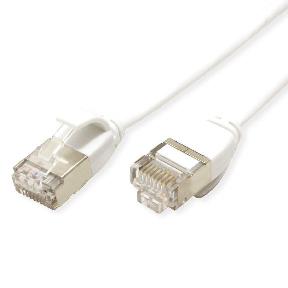 ROLINE U/FTP DataCenter Kabel Kat.7, LSOH, mit RJ45 Steckern (500 MHz / Class EA), slim, weiß, 3 m-Beschreibung lesen