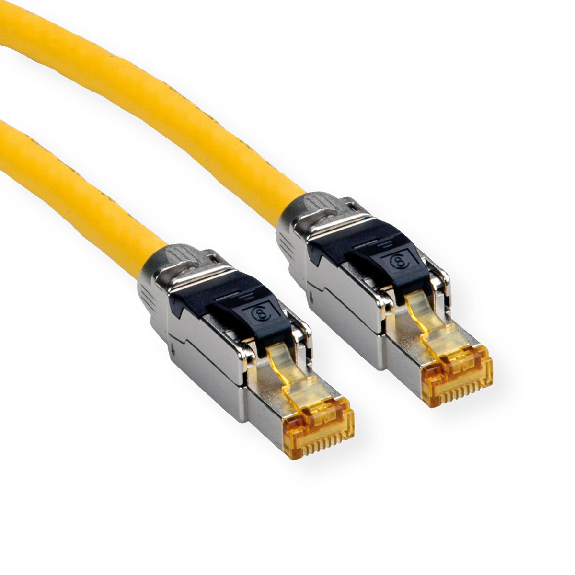 ROLINE S/FTP-(PiMF-) Patchkabel Kat.8 (Class I), LSOH, Massivdraht, gelb, 1 m-Beschreibung lesen