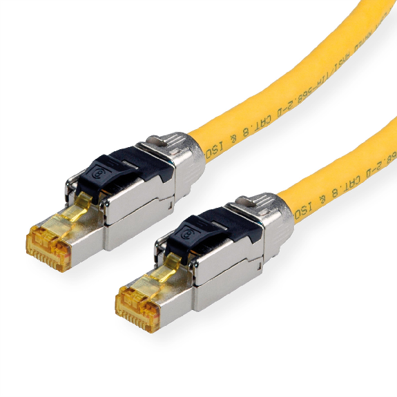 ROLINE S/FTP-(PiMF-) Patchkabel Kat.8 (Class I), LSOH, Massivdraht, gelb, 1 m-Beschreibung lesen