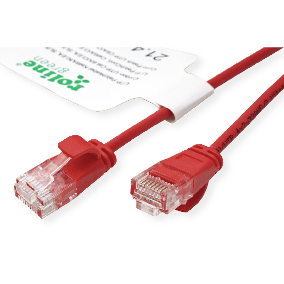 ROLINE GREEN UTP Patchkabel Kat.6A (Class EA), LSOH, slim, rot, 2 m-Beschreibung lesen