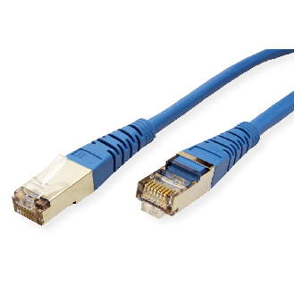 Cordon ROLINE Cat.5e (Classe D) S/FTP AWG26, bleu, 0,5 m-Lire la description