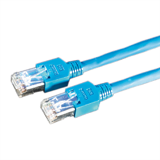Cordon KERPEN Cat.5e (Classe D) D1-20 SF/U, croisé, bleu, 1 m-Lire la description