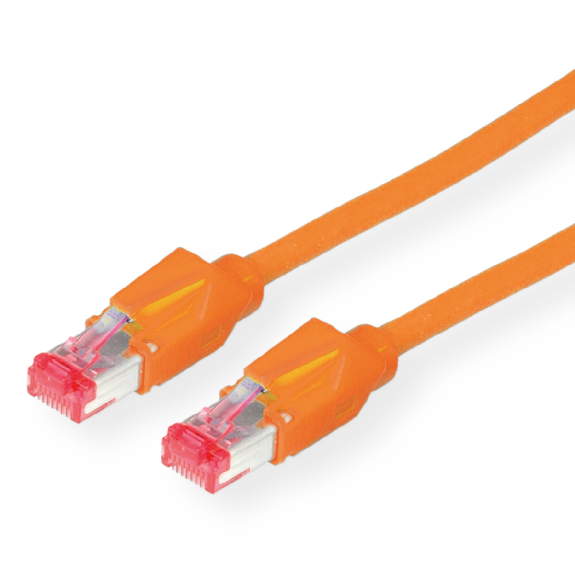 Cordon DÄTWYLER Cat.6 (Classe E) S/FTP, CU 7702 flex LS0H, Hirose TM21, orange, 20 m-Leggi tutto