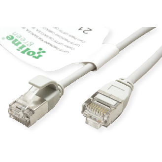 ROLINE GREEN U/FTP Patchkabel Kat.6A (Class EA), LSOH, slim, grau, 3 m-Beschreibung lesen