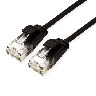 ROLINE Cordon Data Center UTP Cat.6A (Classe EA), LSOH, slim, noir, 0,3 m-Lire la description