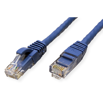 Cordon VALUE Cat.6A (Classe EA) / 10 Gigabit UTP, bleu, 1 m-Lire la description