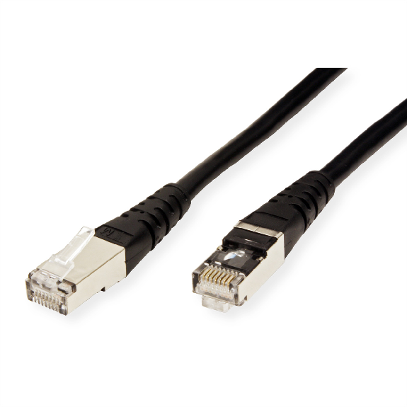ROLINE Patchkabel Kat.6 (Class E) S/FTP (PiMF), schwarz, 1 m-Beschreibung lesen