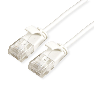 ROLINE Cordon Data Center UTP Cat.6A (Classe EA), LSOH, slim, blanc, 1 m-Lire la description