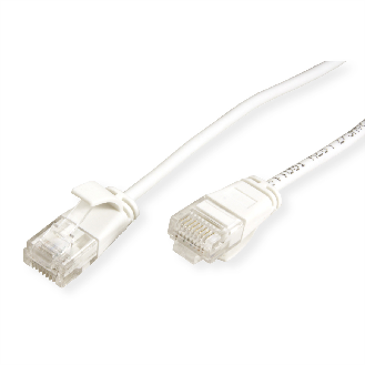 ROLINE Cordon Data Center UTP Cat.6A (Classe EA), LSOH, slim, blanc, 1 m-Lire la description