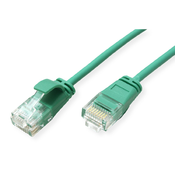 ROLINE GREEN Cordon Data Center UTP Cat.6A (Classe EA), LSOH, slim, vert, 0,5 m-Lire la description