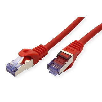 Cordon ROLINE S/FTP(PiMF) Cat.6A / 10 Gigabit, LSOH, Component Level, rouge, 0,3 m-Lire la description