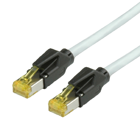 Cordon DRAKA Cat.6A (Classe EA) UC900 / HIROSE TM31, gris, 2 m-Lire la description