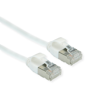 ROLINE GREEN Cordon DataCenter U/FTP Cat.6A (Classe EA), LSOH, slim, blanc, 2 m-Lire la description