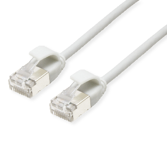 ROLINE Cordon DataCenter U/FTP Cat.6A (Classe EA), LSOH, slim, blanc, 0,3 m-Lire la description