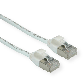 ROLINE Cordon DataCenter U/FTP Cat.6A (Classe EA), LSOH, slim, blanc, 0,3 m-Lire la description