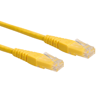Cordon ROLINE Cat.6 (Classe E) UTP, jaune, 0,3 m-Lire la description