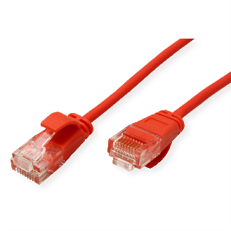 ROLINE GREEN Cordon Data Center UTP Cat.6A (Classe EA), LSOH, slim, rouge, 0,5 m-Lire la description