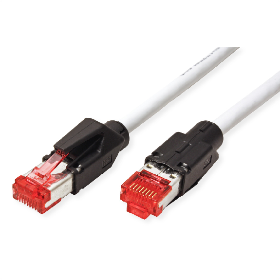Cordon DÄTWYLER Cat.6 (Classe E) S/FTP, CU 7702 flex LS0H, Hirose TM21, gris, 3 m-Lire la description