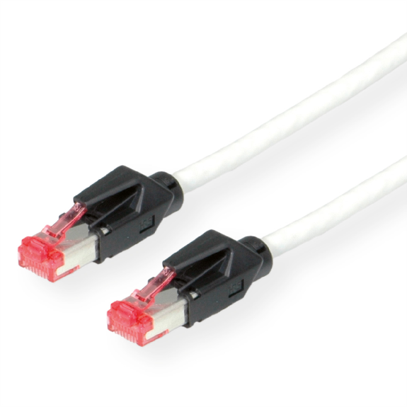 Cordon DÄTWYLER Cat.6 (Classe E) S/FTP, CU 7702 flex LS0H, Hirose TM21, gris, 3 m-Lire la description