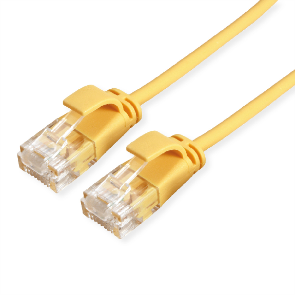 ROLINE GREEN Cordon Data Center UTP Cat.6A (Classe EA), LSOH, slim, jaune, 2 m-Lire la description