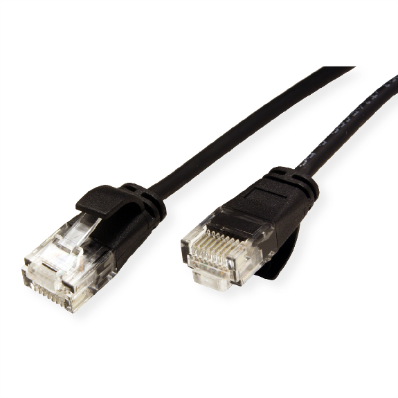 ROLINE GREEN Cordon Data Center UTP Cat.6A (Classe EA), LSOH, slim, noir, 1,5 m-Lire la description