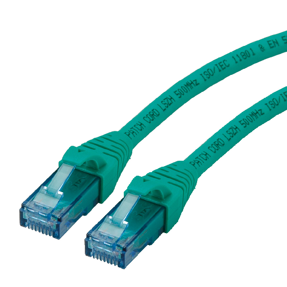ROLINE Patchkabel Kat.6A UTP, Component Level, LSOH, grün, 1 m-Beschreibung lesen