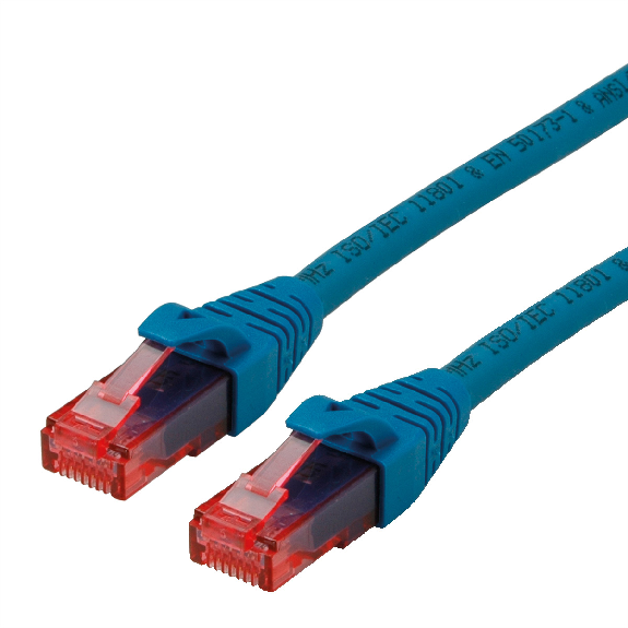 Cordon ROLINE UTP Cat.6, LSOH, Component Level, bleu, 0,3 m-Lire la description