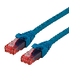 Cordon ROLINE UTP Cat.6, LSOH, Component Level, bleu, 0,3 m