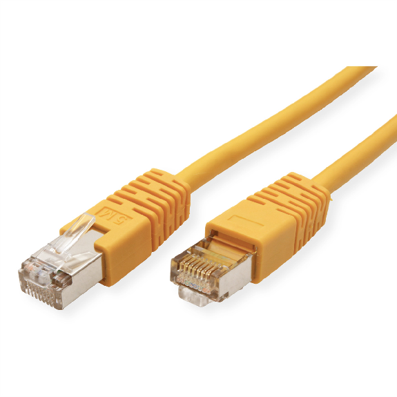 Cordon ROLINE Cat.5e (Classe D) S/FTP AWG26, jaune, 1 m-Lire la description