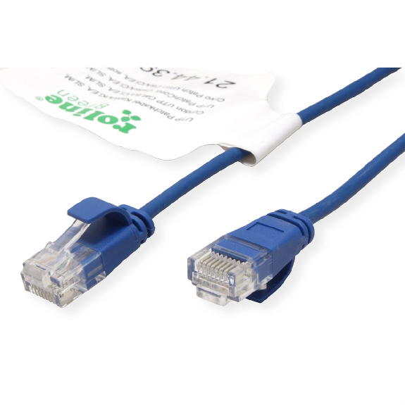 ROLINE GREEN UTP Patchkabel Kat.6A (Class EA), LSOH, slim, blau, 1,5 m-Beschreibung lesen