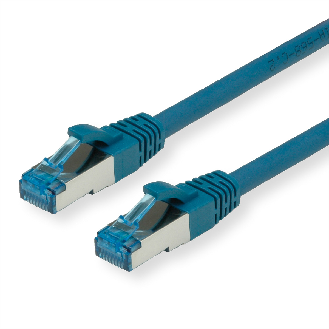 Cordon VALUE Cat.6A (Classe EA) / 10 Gigabit S/FTP, LSOH, bleu, 0,5 m-Lire la description