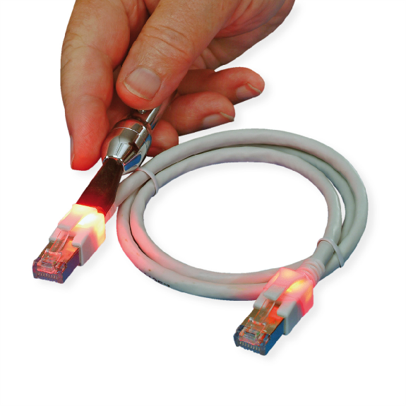 EasyLan DualBoot LED Patchkabel RJ45 S/FTP Kat.6 (Class E), mit saCon Stecker, LSOH, grau, 15 m-Beschreibung lesen