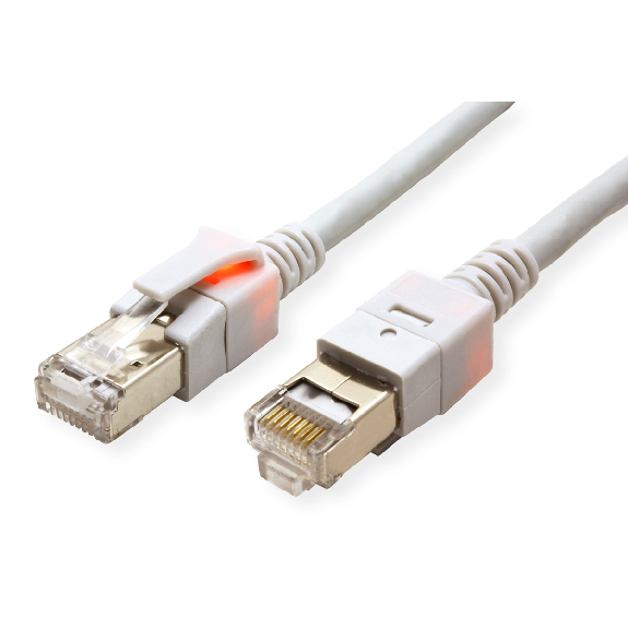 EasyLan DualBoot LED Patchkabel RJ45 S/FTP Kat.6 (Class E), mit saCon Stecker, LSOH, grau, 15 m-Beschreibung lesen