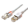 EasyLan DualBoot LED Patchkabel RJ45 S/FTP Kat.6 (Class E), mit saCon Stecker, LSOH, grau, 15 m