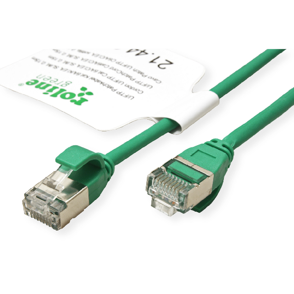 ROLINE GREEN U/FTP Patchkabel Kat.6A (Class EA), LSOH, slim, grün, 0,15 m-Beschreibung lesen