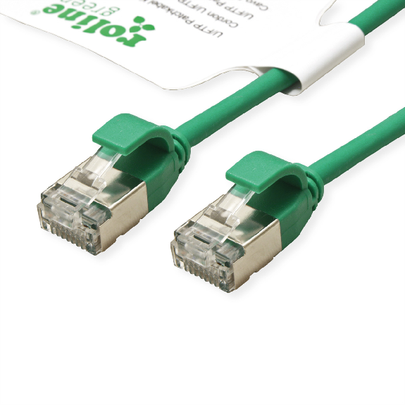 ROLINE GREEN U/FTP Patchkabel Kat.6A (Class EA), LSOH, slim, grün, 0,15 m-Beschreibung lesen
