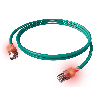 EasyLan DualBoot LED Patchkabel RJ45 S/FTP Kat.6A (Class EA), mit saCon Stecker, LSOH, türkis, 1 m