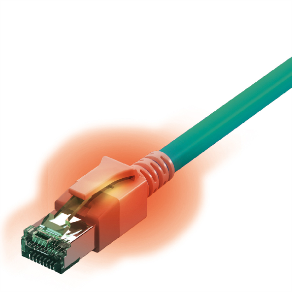 EasyLan DualBoot LED Patchkabel RJ45 S/FTP Kat.6A (Class EA), mit saCon Stecker, LSOH, türkis, 1 m-Beschreibung lesen