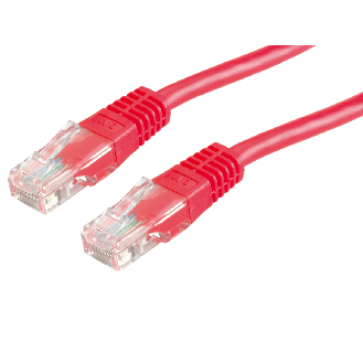 Cordon ROLINE Cat.5e (Classe D) UTP confectionné, rouge, 1 m-Lire la description