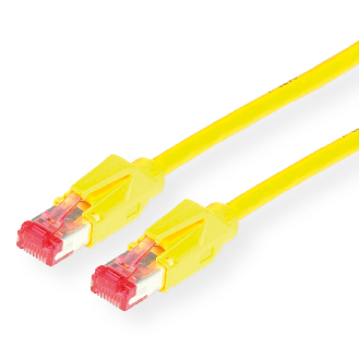 Cordon DÄTWYLER Cat.6 (Classe E) S/FTP, CU 7702 flex LS0H, Hirose TM21, jaune, 10 m-Lire la description